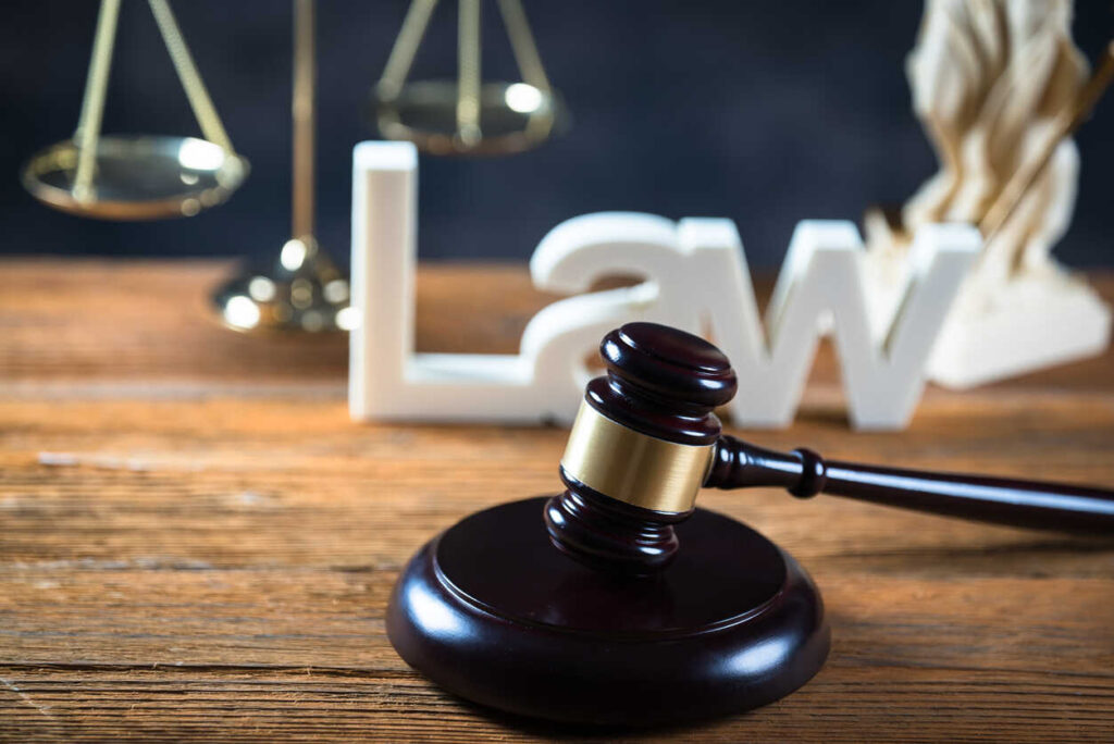 Law and Justice for fathers concept and gavel on the table